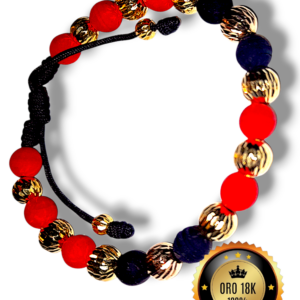 Pulsera Trece Balines Diamantados en Oro 18k