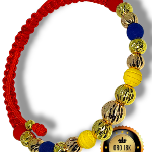 Pulsera Trece Balines Diamantados en Oro 18k Amarillo y Rosa