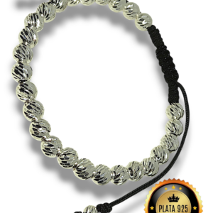 Pulsera Balines Diamantados en Plata 925