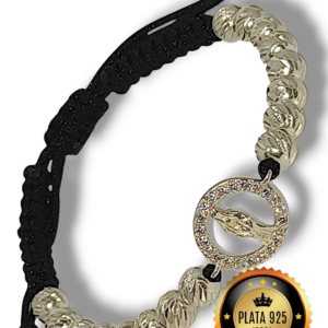 Pulsera Virgen María Dieciséis Balines Diamantados en Plata 925