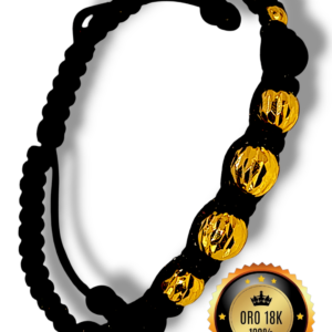 Pulsera Seis Balines Diamantados en Oro 18k