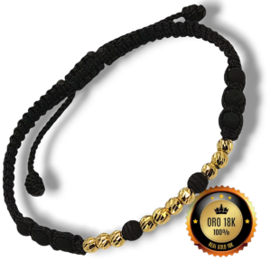 Pulsera Diez Balines Diamantados en Oro 18k