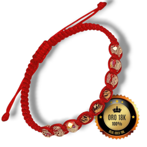 Pulsera Tres Balines Diamantados en Oro Rosa 18k